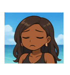 海の黒ギャル@SFW（個別スタンプ：3）