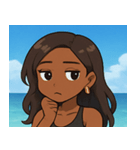 海の黒ギャル@SFW（個別スタンプ：4）