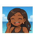 海の黒ギャル@SFW（個別スタンプ：6）