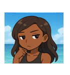 海の黒ギャル@SFW（個別スタンプ：8）