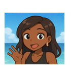 海の黒ギャル@SFW（個別スタンプ：9）