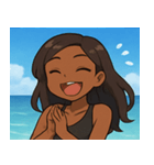 海の黒ギャル@SFW（個別スタンプ：10）