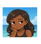 海の黒ギャル@SFW（個別スタンプ：12）