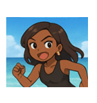 海の黒ギャル@SFW（個別スタンプ：13）