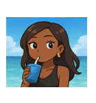 海の黒ギャル@SFW（個別スタンプ：14）