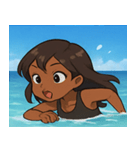 海の黒ギャル@SFW（個別スタンプ：15）