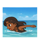 海の黒ギャル@SFW（個別スタンプ：16）