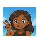 海の黒ギャル@SFW（個別スタンプ：17）