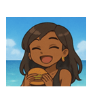 海の黒ギャル@SFW（個別スタンプ：18）