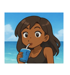 海の黒ギャル@SFW（個別スタンプ：19）