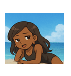 海の黒ギャル@SFW（個別スタンプ：20）