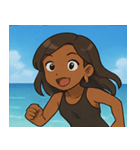 海の黒ギャル@SFW（個別スタンプ：21）