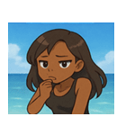 海の黒ギャル@SFW（個別スタンプ：22）