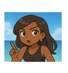 海の黒ギャル@SFW（個別スタンプ：23）