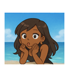 海の黒ギャル@SFW（個別スタンプ：24）