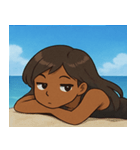 海の黒ギャル@SFW（個別スタンプ：30）