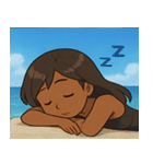 海の黒ギャル@SFW（個別スタンプ：32）