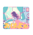 ドット絵女の子日常スタンプ（個別スタンプ：1）