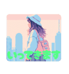 ドット絵女の子日常スタンプ（個別スタンプ：3）