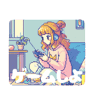 ドット絵女の子日常スタンプ（個別スタンプ：10）