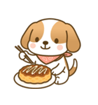 ビーグル犬ビビちゃんの食事スタンプ（個別スタンプ：3）