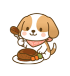 ビーグル犬ビビちゃんの食事スタンプ（個別スタンプ：4）