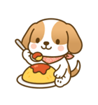 ビーグル犬ビビちゃんの食事スタンプ（個別スタンプ：6）