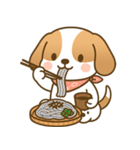 ビーグル犬ビビちゃんの食事スタンプ（個別スタンプ：10）
