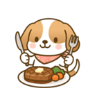 ビーグル犬ビビちゃんの食事スタンプ（個別スタンプ：14）
