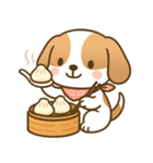 ビーグル犬ビビちゃんの食事スタンプ（個別スタンプ：15）