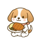 ビーグル犬ビビちゃんの食事スタンプ（個別スタンプ：16）
