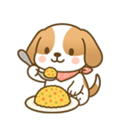 ビーグル犬ビビちゃんの食事スタンプ（個別スタンプ：18）