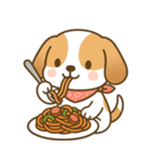 ビーグル犬ビビちゃんの食事スタンプ（個別スタンプ：19）