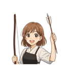 弓道 女子 部活 スポーツ 面白い（個別スタンプ：3）