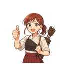 弓道 女子 部活 スポーツ 面白い（個別スタンプ：8）