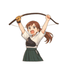 弓道 女子 部活 スポーツ 面白い（個別スタンプ：9）