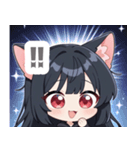 ブラックキャットガールスタンプ（個別スタンプ：33）
