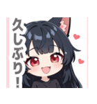 ブラックキャットガールスタンプ（個別スタンプ：34）