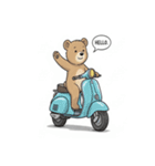 バイクに乗るこぐまスタンプ（個別スタンプ：1）