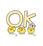 うごく！ ひよこの毎日でか文字スタンプ（個別スタンプ：4）