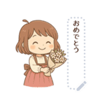 ボブミニ ナチュラルガール（個別スタンプ：3）