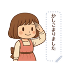 ボブミニ ナチュラルガール（個別スタンプ：11）