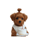 かわいい茶色の子犬 (NT)（個別スタンプ：8）