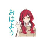 普段着赤髪女子の寝落ち通話♡（個別スタンプ：2）