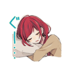 普段着赤髪女子の寝落ち通話♡（個別スタンプ：16）