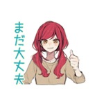 普段着赤髪女子の寝落ち通話♡（個別スタンプ：22）