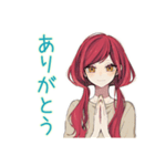 普段着赤髪女子の寝落ち通話♡（個別スタンプ：26）