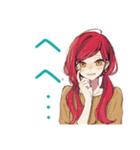 普段着赤髪女子の寝落ち通話♡（個別スタンプ：27）