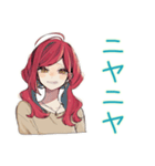 普段着赤髪女子の寝落ち通話♡（個別スタンプ：38）