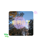 秋の日の日常台湾語 紅葉の挨拶カエデの葉（個別スタンプ：21）
